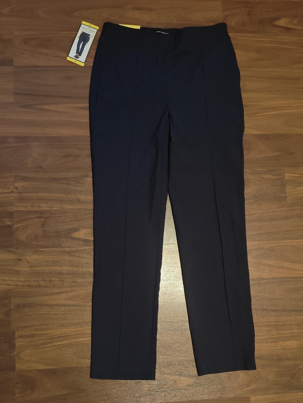 NWT Hilary Radley Navy Pull-On Straight-Leg Trousers